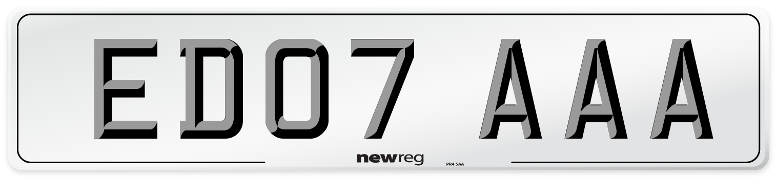 ED07 AAA Number Plate from New Reg